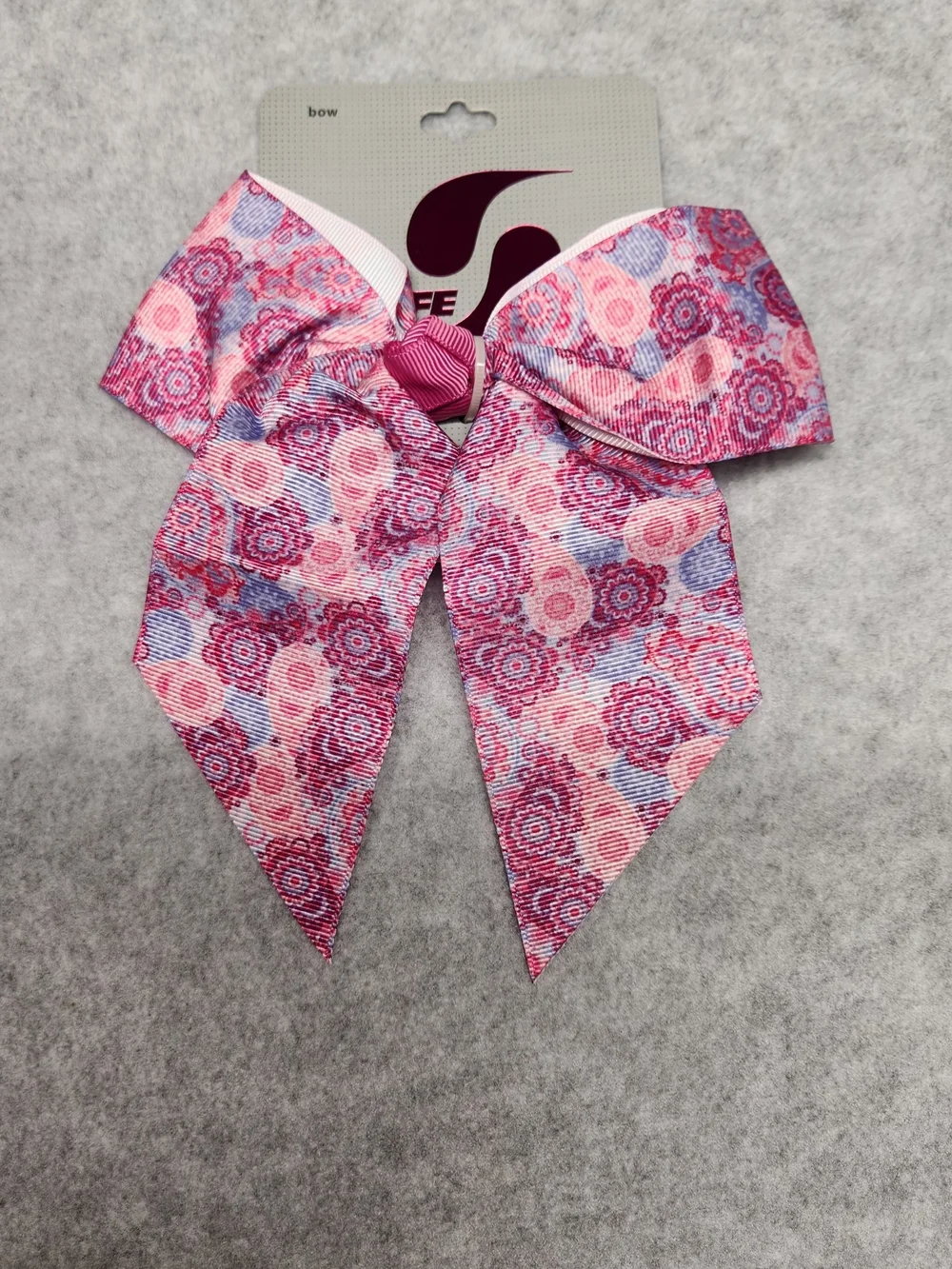 3 Pack-Soffe Pink and Purple Floral Pattern Girls Hair Bow